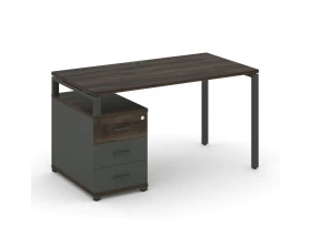 Стол письменный с 1 опорной тумбой CN.SP-301 W 980/1346x720x750 Концепт / Concept images