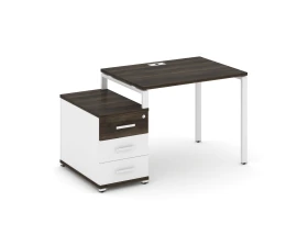 Стол письменный с 1 опорной тумбой CN.SP-301 W 980/1346x720x750 Концепт / Concept images