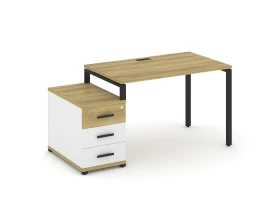 Стол письменный с 1 опорной тумбой CN.SP-302 W 1180/1546x720x750 Концепт / Concept images