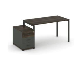 Стол письменный с 1 опорной тумбой CN.SP-302 W 1180/1546x720x750 Концепт / Concept images
