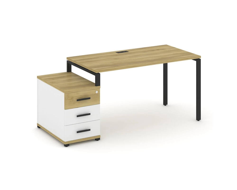 Стол письменный с 1 опорной тумбой CN.SP-303 W 1380/1746x720x750 Концепт / Concept