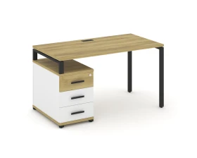 Стол письменный с 1 опорной тумбой CN.SP-303 W 1380/1746x720x750 Концепт / Concept images