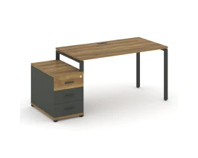 Стол письменный с 1 опорной тумбой CN.SP-303 W 1380/1746x720x750 Концепт / Concept images