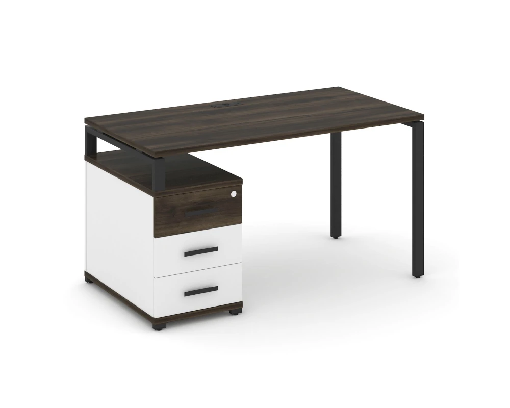 Стол письменный с 1 опорной тумбой CN.SP-303 W 1380/1746x720x750 Концепт / Concept