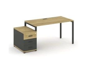 Стол письменный с 1 опорной тумбой CN.SP-303 W 1380/1746x720x750 Концепт / Concept images