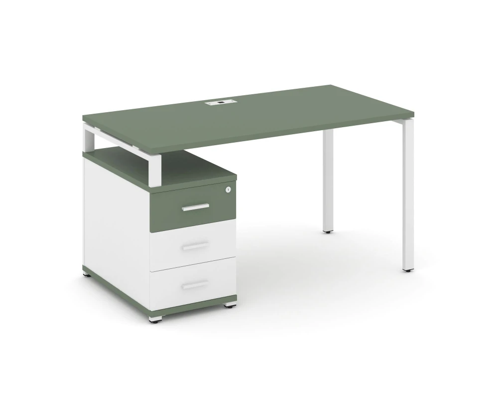 Стол письменный с 1 опорной тумбой CN.SP-303 W 1380/1746x720x750 Концепт / Concept