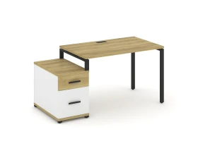 Стол письменный с 1 опорной тумбой CN.SP-306 W 1180/1546x720x750 Концепт / Concept images