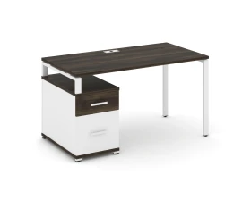 Стол письменный с 1 опорной тумбой CN.SP-307 W 1380/1746x720x750 Концепт / Concept images