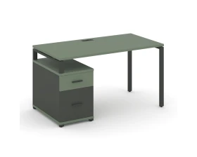 Стол письменный с 1 опорной тумбой CN.SP-307 W 1380/1746x720x750 Концепт / Concept images