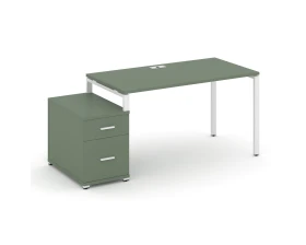 Стол письменный с 1 опорной тумбой CN.SP-307 W 1380/1746x720x750 Концепт / Concept images