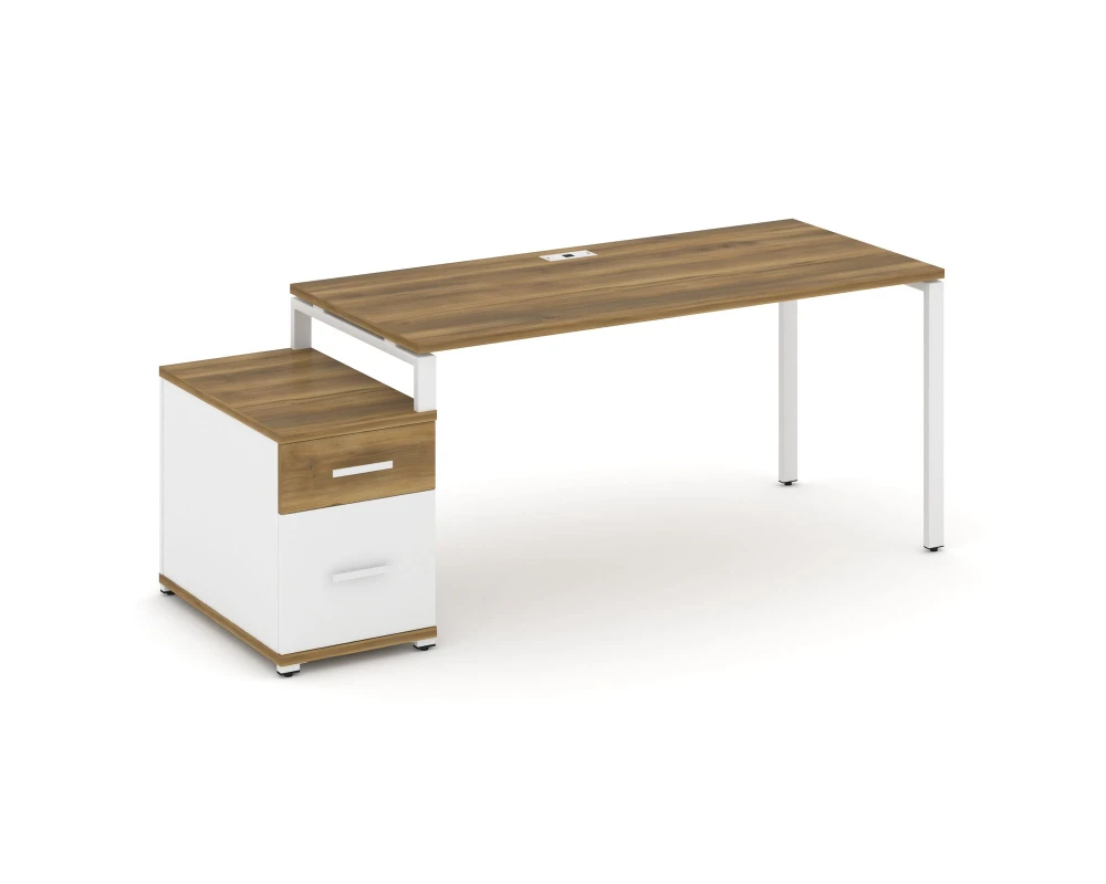 Стол письменный с 1 опорной тумбой CN.SP-308 W 1580/1946x720x750 Концепт / Concept