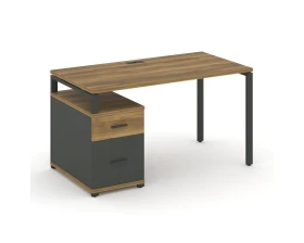 Стол письменный с 1 опорной тумбой CN.SP-308 W 1580/1946x720x750 Концепт / Concept images