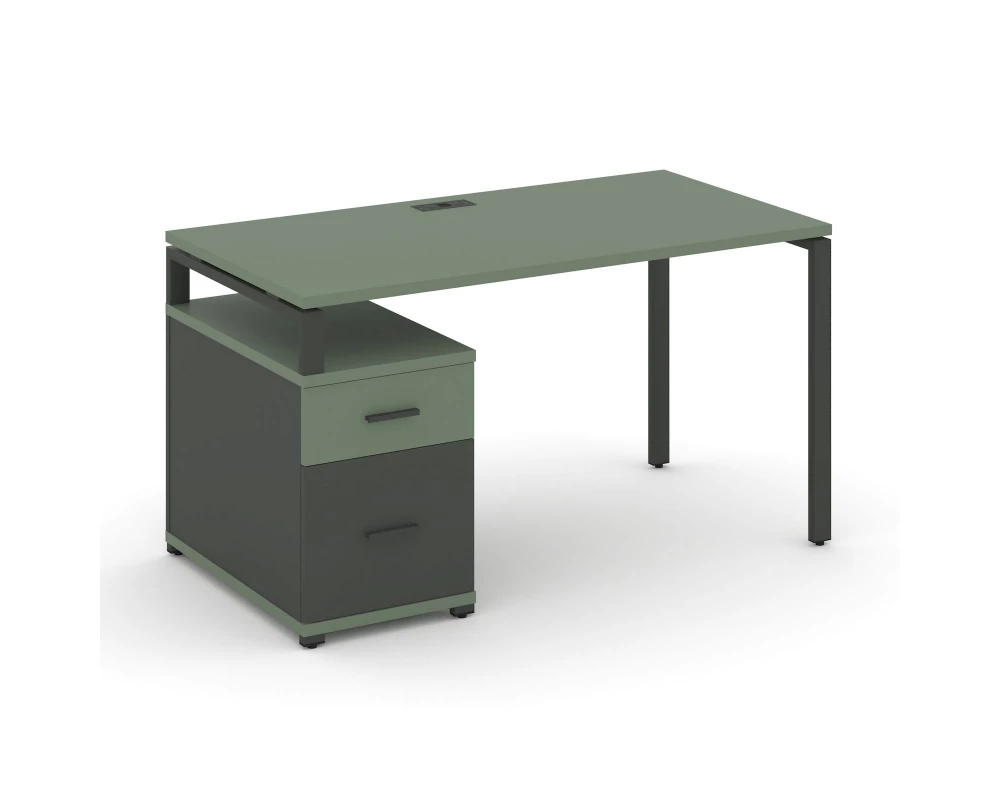 Стол письменный с 1 опорной тумбой CN.SP-308 W 1580/1946x720x750 Концепт / Concept