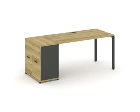 Стол рабочий с опорным распаш. шкафом CN.SP-217 W 1400x720x750 Концепт / Concept images