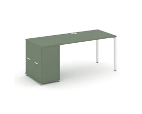 Стол рабочий с опорным распаш. шкафом CN.SP-217 W 1400x720x750 Концепт / Concept images