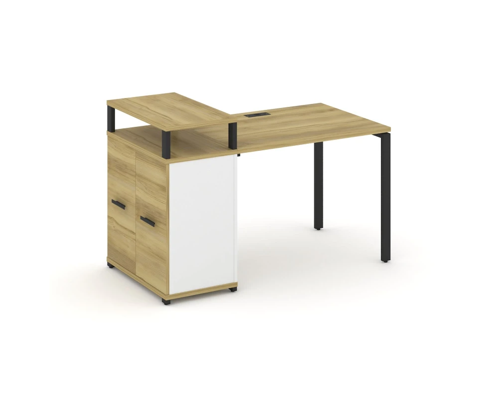 Стол рабочий с опорным распаш. шкафом с верх. горизонтом CN.SP-221 W 1400x720x917 Концепт / Concept