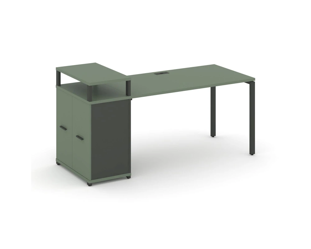 Стол рабочий с опорным распаш. шкафом с верх. горизонтом CN.SP-221 W 1400x720x917 Концепт / Concept