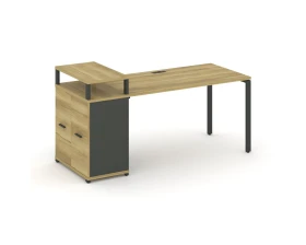 Стол рабочий с опорным распаш. шкафом с верх. горизонтом CN.SP-221 W 1400x720x917 Концепт / Concept images