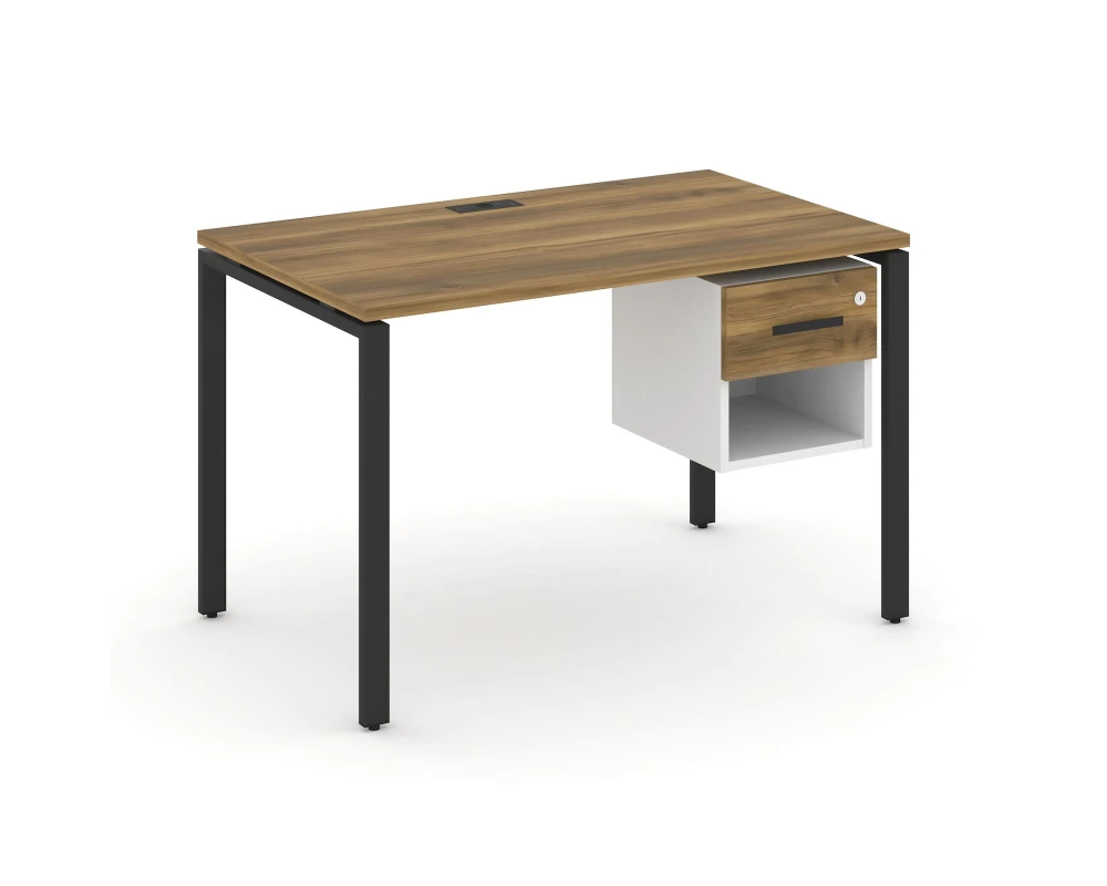 Стол рабочий с подвесной тумбой 1 открытой нишей и одним ящ. CN.SP-118 W 1180x720x750 Концепт / Concept
