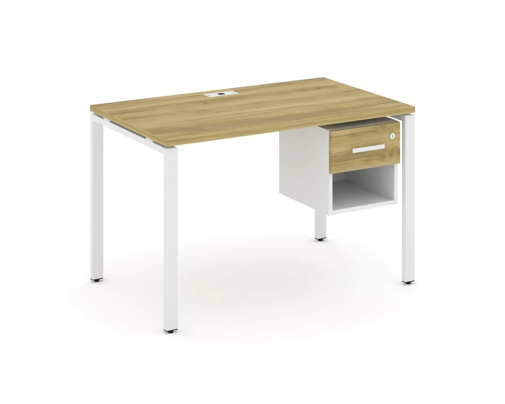Стол рабочий с подвесной тумбой 1 открытой нишей и одним ящ. CN.SP-118 W 1180x720x750 Концепт / Concept