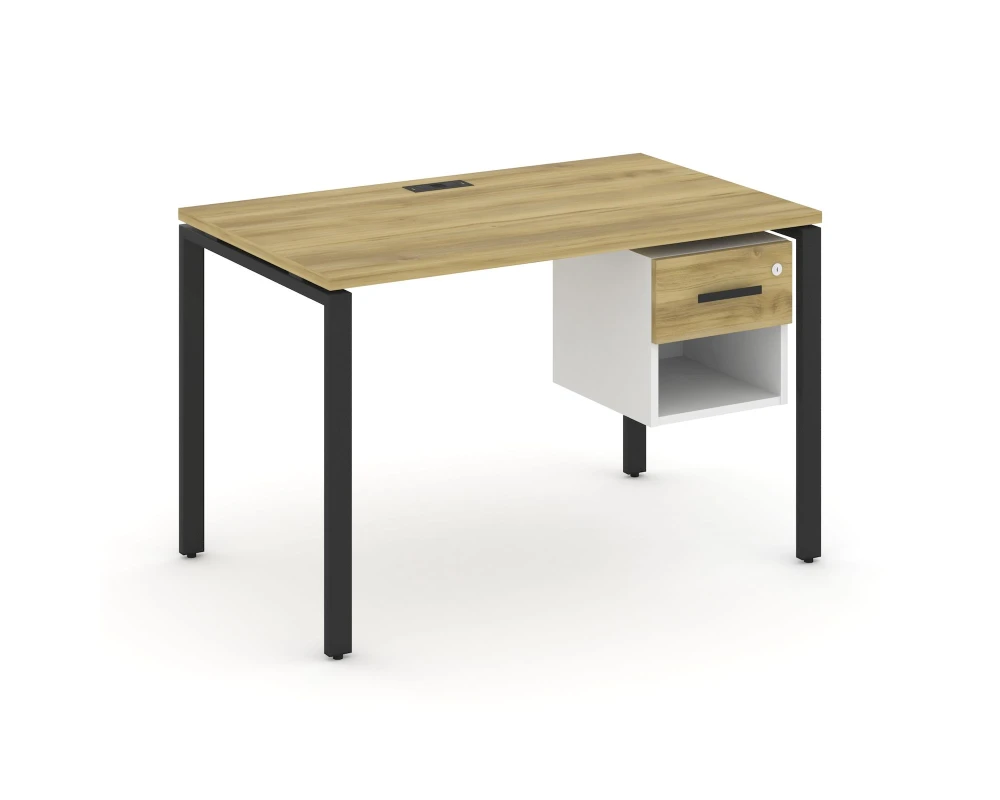 Стол рабочий с подвесной тумбой 1 открытой нишей и одним ящ. CN.SP-118 W 1180x720x750 Концепт / Concept