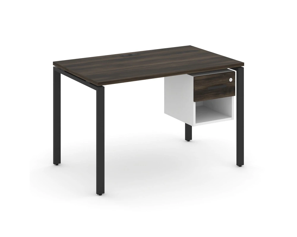 Стол рабочий с подвесной тумбой 1 открытой нишей и одним ящ. CN.SP-118 W 1180x720x750 Концепт / Concept