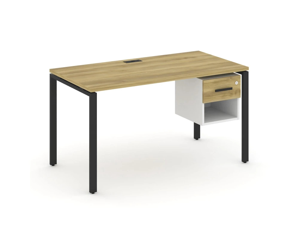 Стол рабочий с подвесной тумбой 1 открытой нишей и одним ящ. CN.SP-119 W 1380x720x750 Концепт / Concept