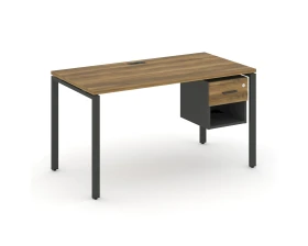 Стол рабочий с подвесной тумбой 1 открытой нишей и одним ящ. CN.SP-120 W 1580x720x750 Концепт / Concept images