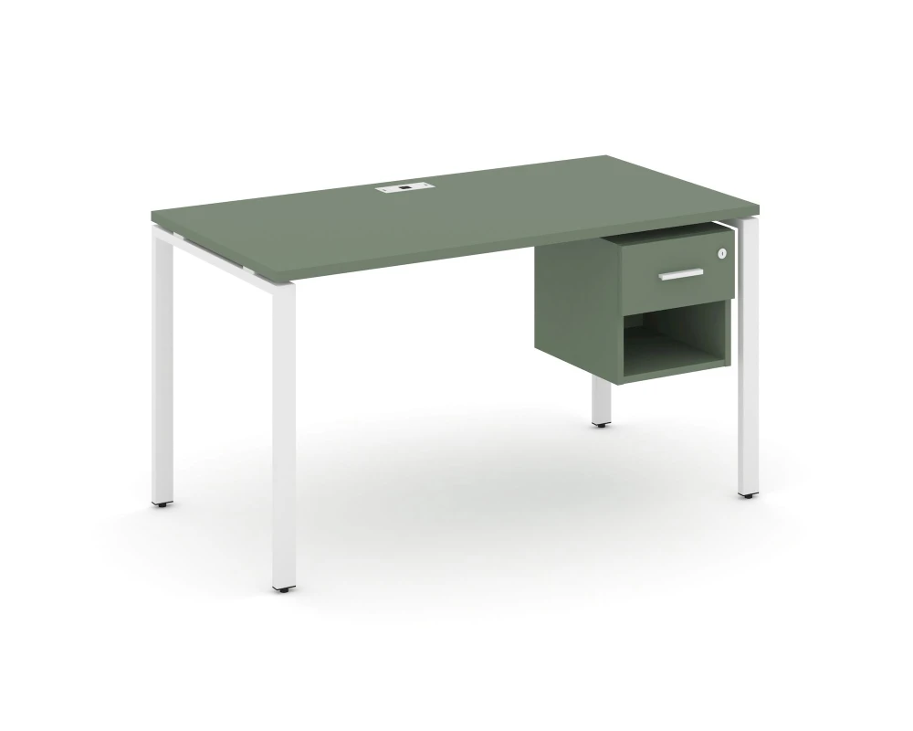 Стол рабочий с подвесной тумбой 1 открытой нишей и одним ящ. CN.SP-120 W 1580x720x750 Концепт / Concept