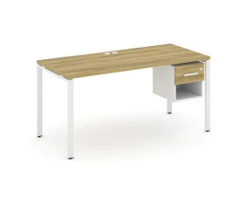 Стол рабочий с подвесной тумбой 1 открытой нишей и одним ящ. CN.SP-120 W 1580x720x750 Концепт / Concept images
