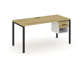 Стол рабочий с подвесной тумбой 1 открытой нишей и одним ящ. CN.SP-120 W 1580x720x750 Концепт / Concept images