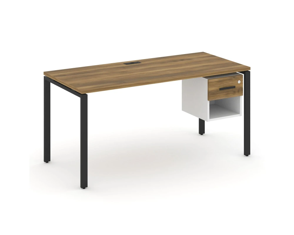 Стол рабочий с подвесной тумбой 1 открытой нишей и одним ящ. CN.SP-120 W 1580x720x750 Концепт / Concept