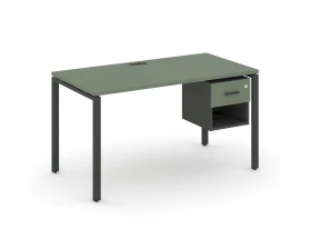 Стол рабочий с подвесной тумбой 1 открытой нишей и одним ящ. CN.SP-120 W 1580x720x750 Концепт / Concept images