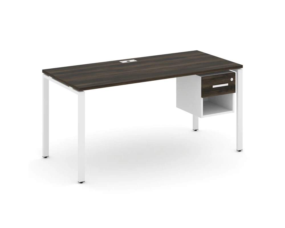 Стол рабочий с подвесной тумбой 1 открытой нишей и одним ящ. CN.SP-120 W 1580x720x750 Концепт / Concept