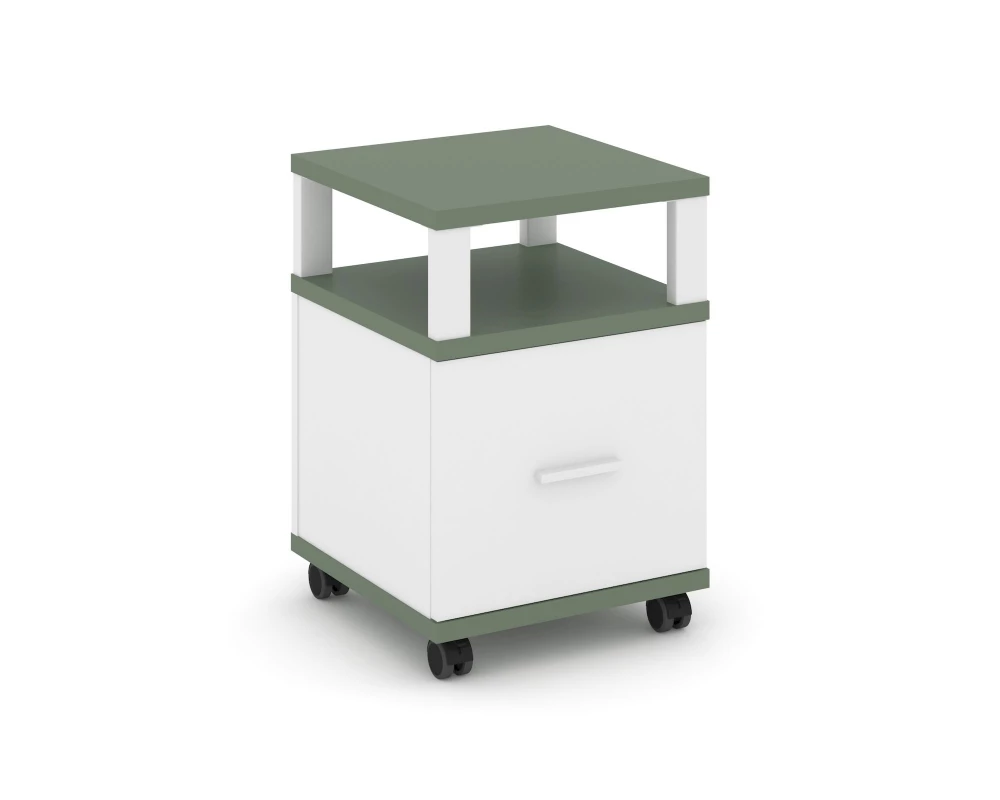 Тумба мобильная 1 распаш. фасад с надставкой CN.TUM-008 W 420x420x615 Концепт / Concept