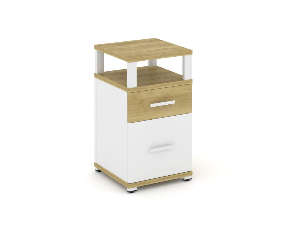 Тумба приставная 1 ящ. 1 распаш. фасад с надставкой CN.TUP-006 W 420x420x750 Концепт / Concept