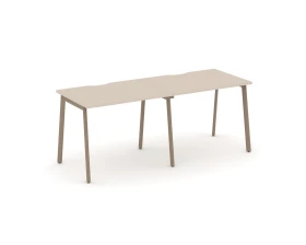 Рабочая станция на 2 места с вырезом на плоскоовальной трубе 196x73x75 Эстетика / Estetica images