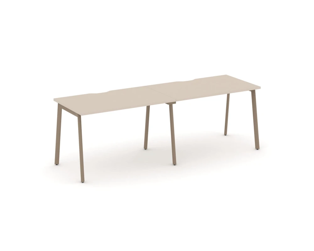 Рабочая станция на 2 места с вырезом на плоскоовальной трубе 236x73x75 Эстетика / Estetica