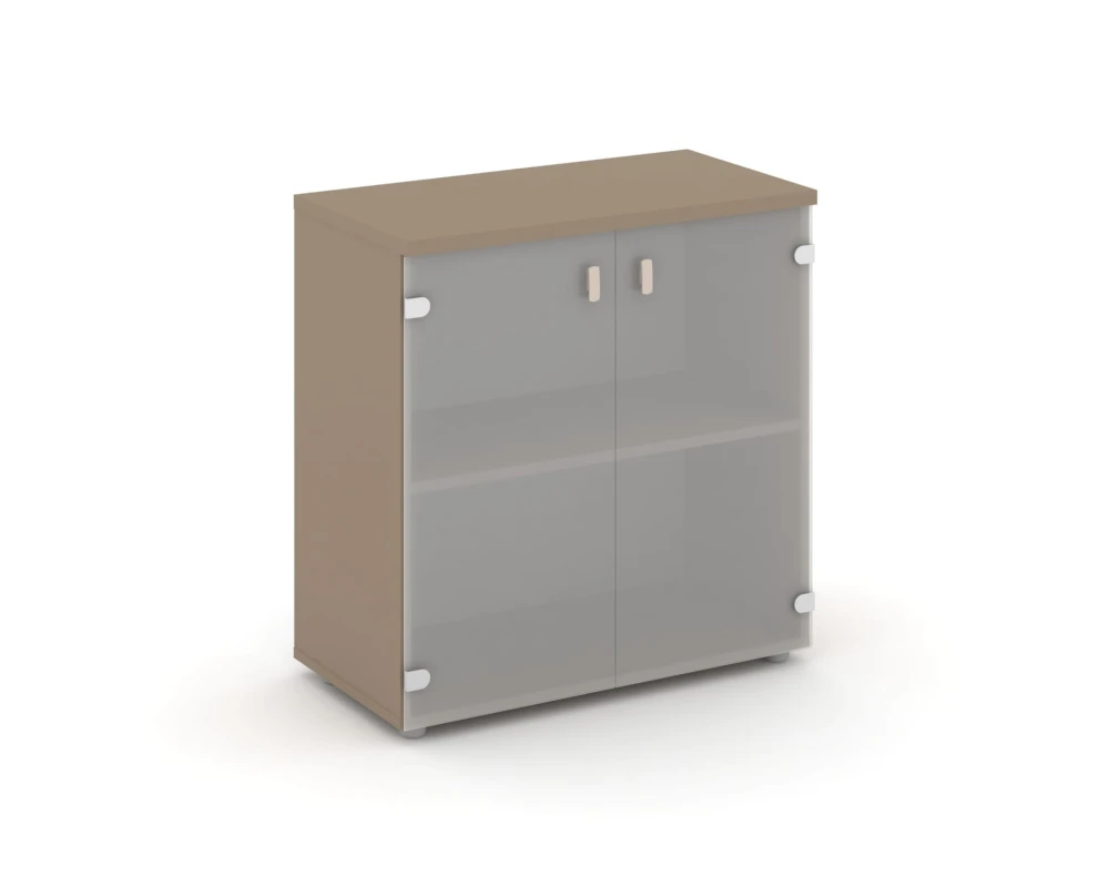 Шкаф низкий широкий (2 низких фасада стекло сатин матовый) 80x42x82,3 Эстетика / Estetica