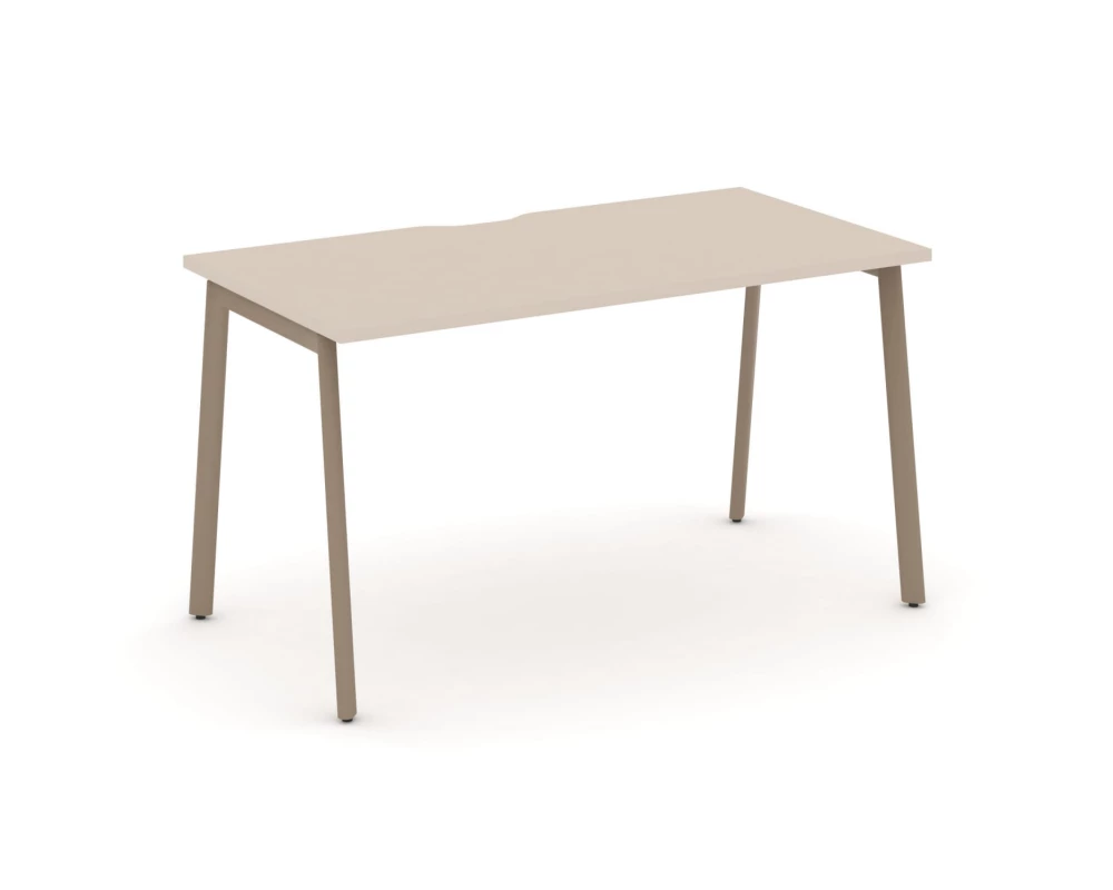 Стол рабочий с вырезом на плоскоовальной трубе 138x73x75 Эстетика / Estetica