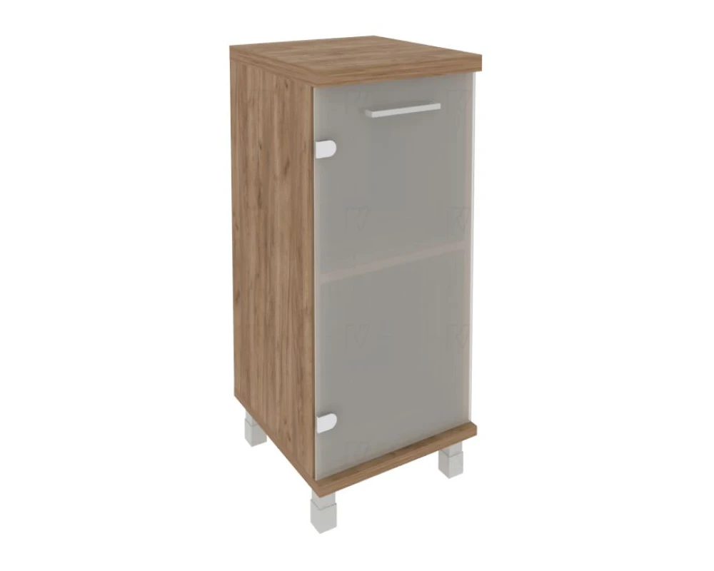 Шкаф низкий узкий 1 низкая дверь стекло левый 401x432x958 Фёст / First