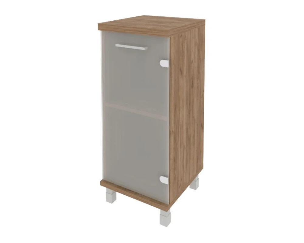 Шкаф низкий узкий 1 низкая дверь стекло правый 401x432x958 Фёст / First