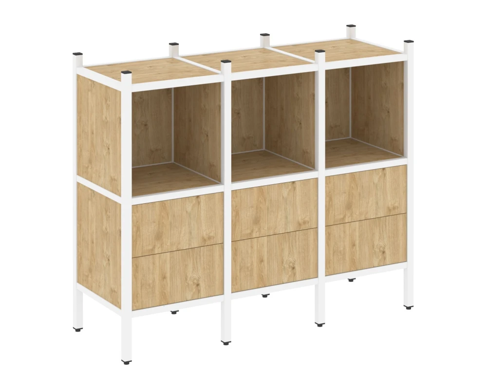 Прямой стеллаж L-07 1278x446x1047 Лофт / Loft