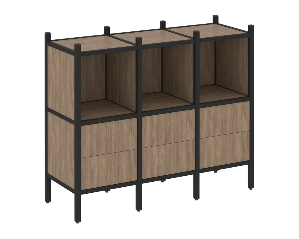 Прямой стеллаж L-07 1278x446x1047 Лофт / Loft