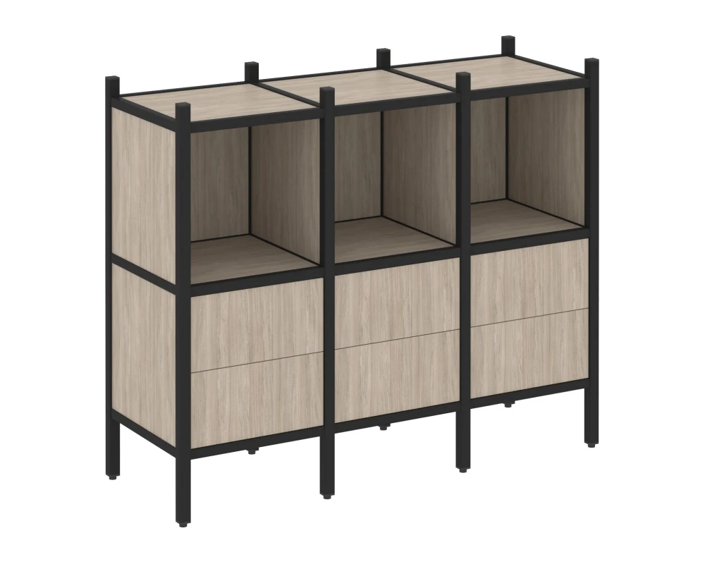 Прямой стеллаж L-07 1278x446x1047 Лофт / Loft