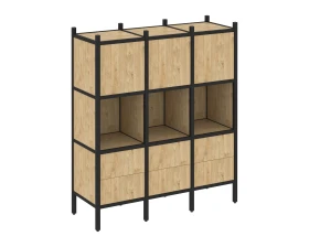 Прямой стеллаж L-08 1278x446x1458 Лофт / Loft images