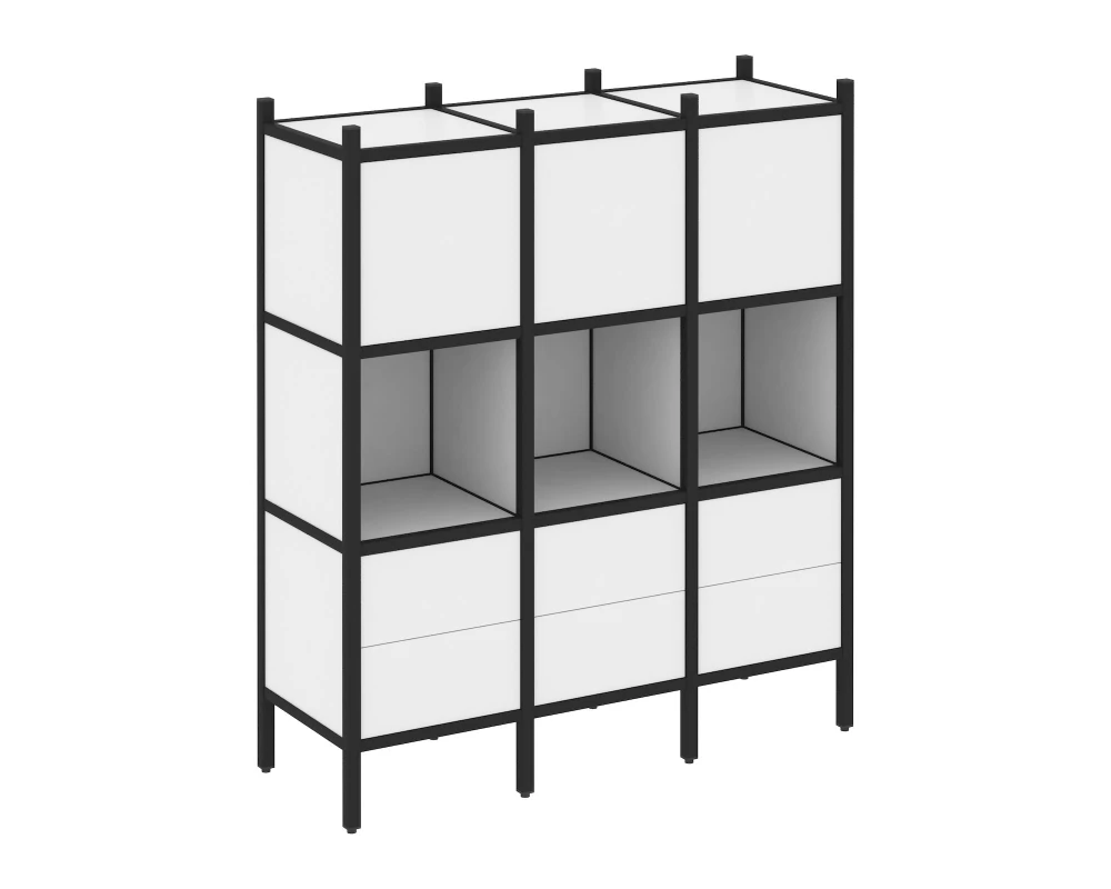 Прямой стеллаж L-08 1278x446x1458 Лофт / Loft