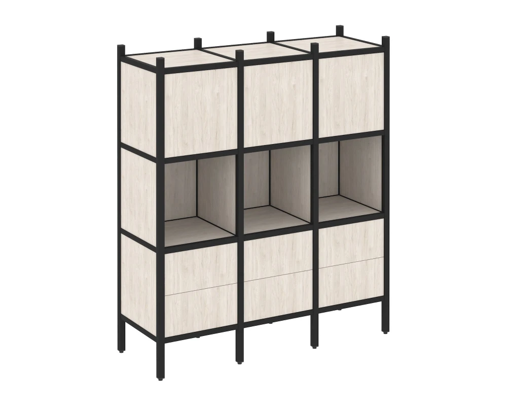 Прямой стеллаж L-08 1278x446x1458 Лофт / Loft