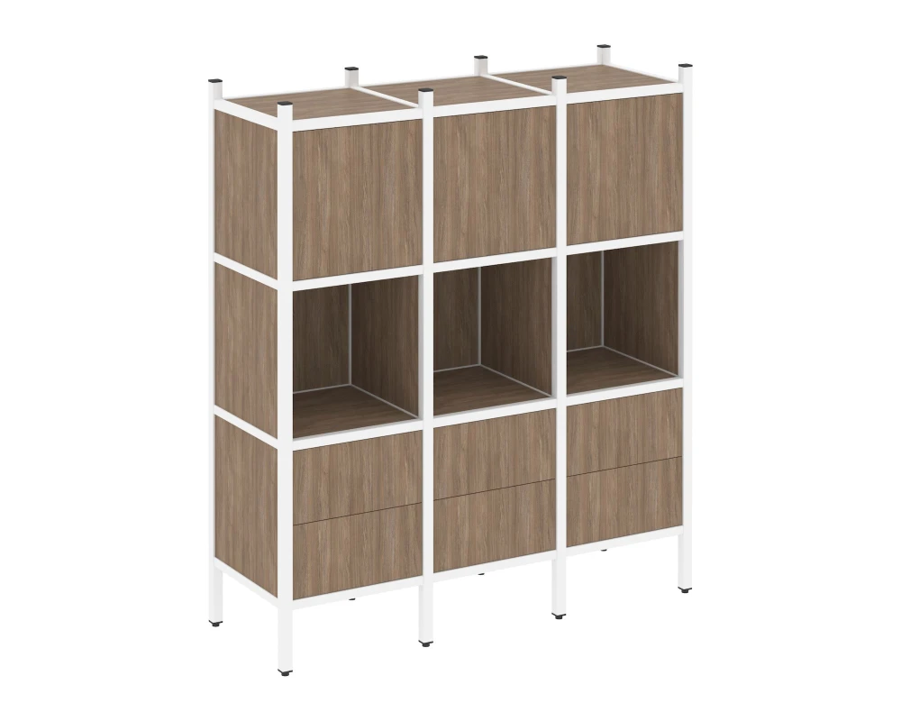 Прямой стеллаж L-08 1278x446x1458 Лофт / Loft