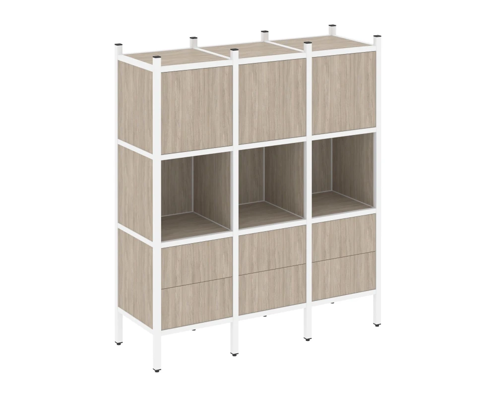 Прямой стеллаж L-08 1278x446x1458 Лофт / Loft